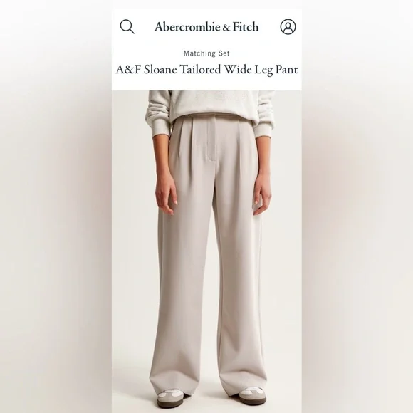 Abercrombie & Fitch Cream Trousers - Picture 2 of 5